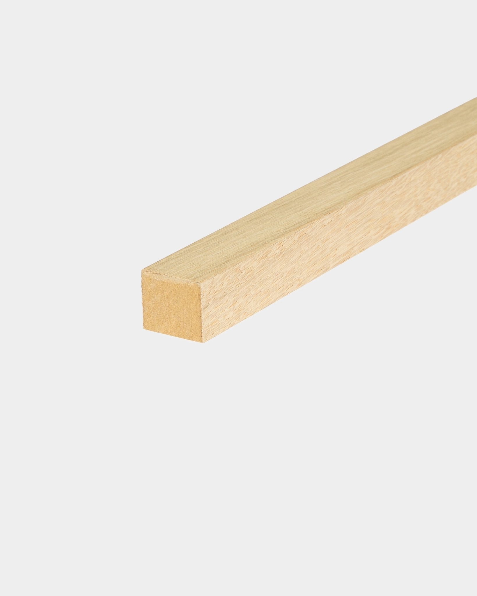 WoodUpp End Lamella in Classic Oak, 2.2 cm thick, designed for Akupanel acoustic panel installation or MDF frames, displayed on a plain white background.