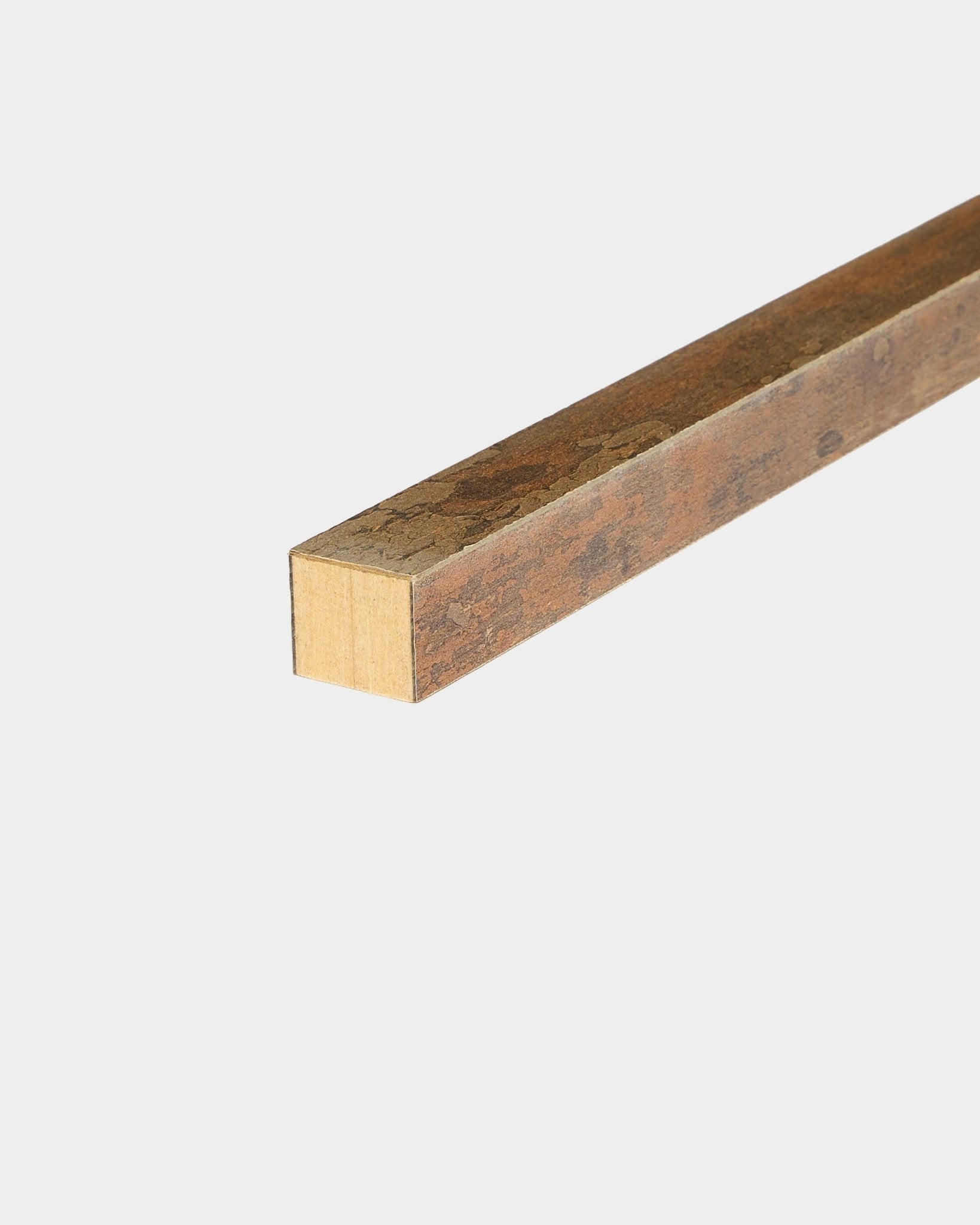 WoodUpp End Lamella in Oxide Copper finish, 2.2 cm, designed for Akupanel acoustic panel installations, displayed on a plain white background.