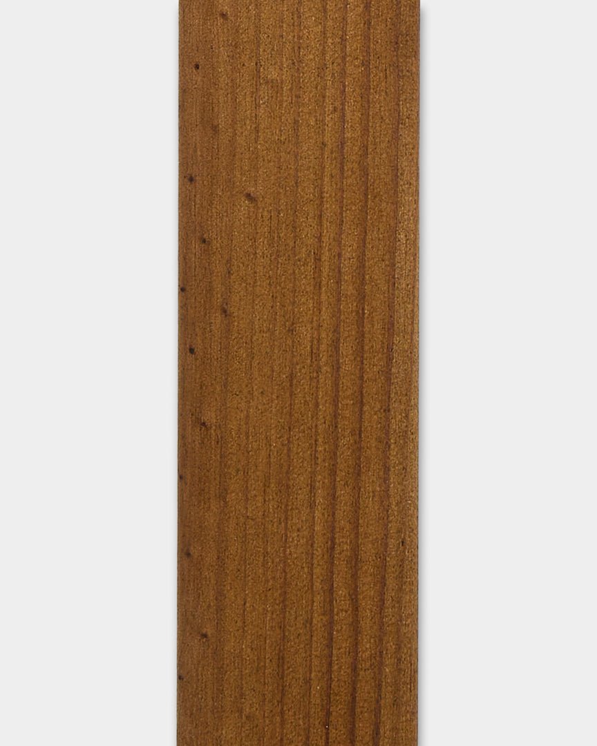 WoodUpp Aluwood Oiled Brown lamella facade panel (240x4x1.8cm) for house walls or exterior corners, featuring a smooth, visible wood grain finish.