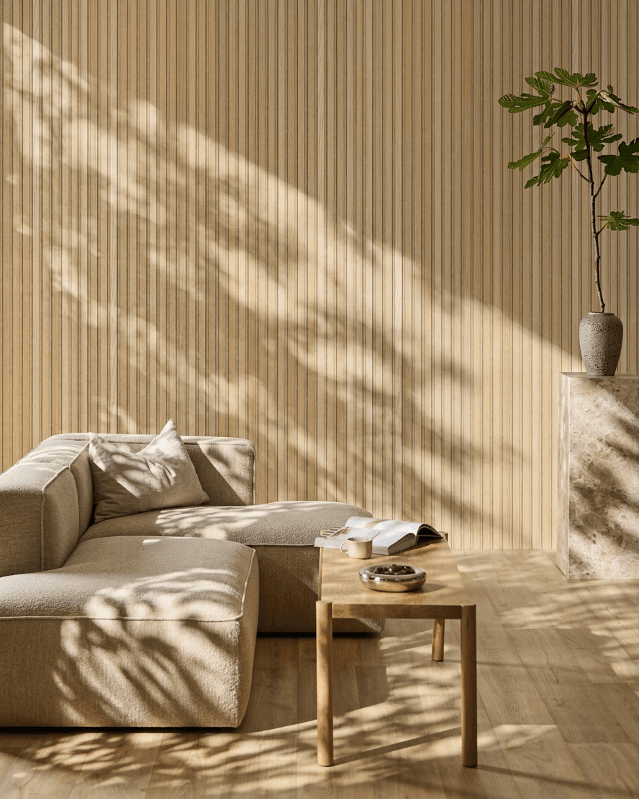 Akupanel | Acoustic Panel / Natural Wood, Classic Oak, Beige Felt, 300